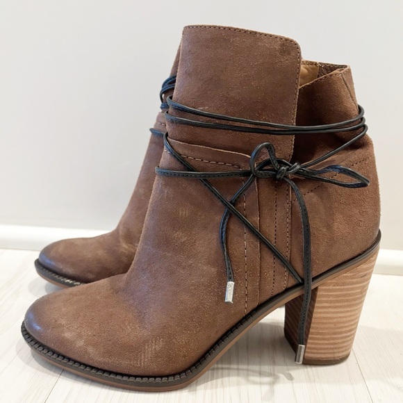 Franco Sarto Womens Edaline Mushroom Leather Strapped‎ Ankle Heel Boot Size 7 - Picture 13 of 13